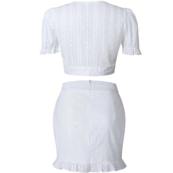 Sexy 2 Pcs Boho Eyelet Skirt Crop Top Set NEW!! - Picture 4 of 8